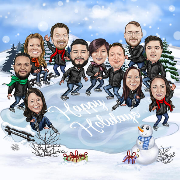 Corporate Christmas Caricature