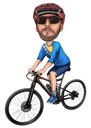 Horský cyklista cestovatel karikatura