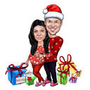 Ms. and Mrs. Claus Full Body Caricature