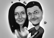 Engagement Caricature from Photos for Anniversary Gift