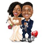 Caricatura de casamento a partir de foto