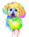 Akvarel hundeportræt A4 plakattryk