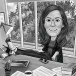 Caricatura de presente de gerente de escritório