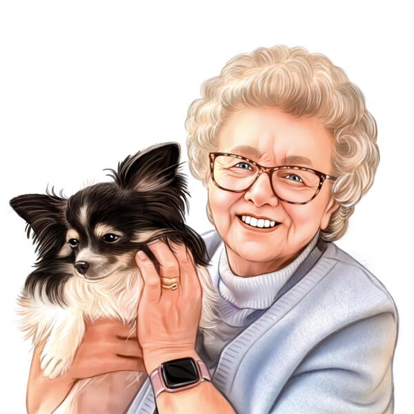 Dueño con retrato de mascota