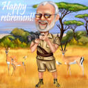 Desen caricatural colorat cu corp complet cu fundal personalizat