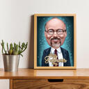 Super Dad Caricature Gift for Him on Father's Day - Print on Canvas