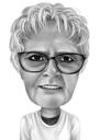 yaşlı kadın karikatür portre