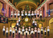 Caricatura personalizzata dell'albero di Natale del Rockefeller Center, tratta da una foto.