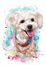 White Dog Watercolor Portrait