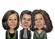 Caricature d'amis ou de collègues