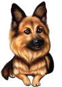 Deutscher Schäferhund-Cartoon vom Foto im Farbstil