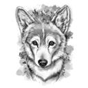Retrato de Corgi de estilo acuarela en escala de grises de su mascota de la foto