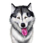 Dierenkarikatuur: Portret van een hondencartoon