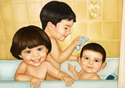 Groupe d'enfants caricatures colorées