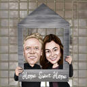 Home Sweet Home Couple Caricature