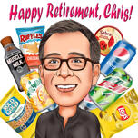 Head and Shoulders Retirement Caricature Featuring All Brands