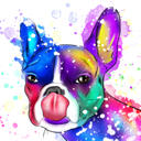 French Bulldog Portrait Watercolor Style