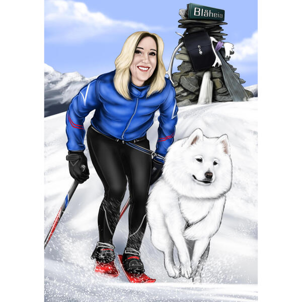 Ski-karikatuurbeeldverhaal uit foto's