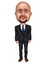 Businessman in Blue Suit Caricature Portrait