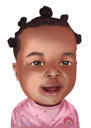 Kojenecká dětská kreslený portrét v barevném stylu z fotografií