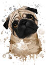 Mājdzīvnieku suns akvareļa dabiskais portrets