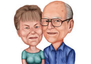 Kleurrijk cartoonportret van ouders als cadeau