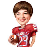 Enfant en uniforme de football tenant le ballon
