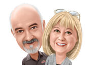 Colored Parents Cartoon Portrait Gift