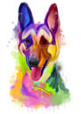 German Shepherd Caricature Portrait from Photo