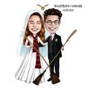 Caricatura de casamento em filme