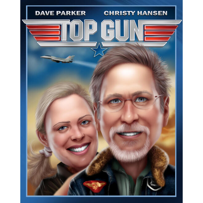 Couple Caricature as Any Movies Poster
