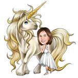 Caricatura della principessa delle fate dell'unicorno