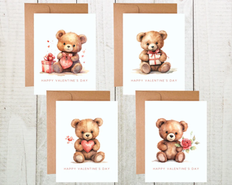 8. Ystävänpäivä Teddy Bear kortti sarja-0