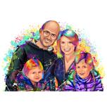 Akvareļu ģimenes zīmējums