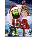 Grinch Couple Christmas Caricature