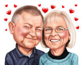 С 40-летием свадьбы - Карикатура на пару по фотографиям
