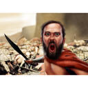 "Tämä on Sparta" -karikatyyri valokuvista 300 spartalaiselle faneille
