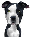 Staffordshire Bull Terrier Cartoon Portrait: Bleistift-Stil