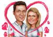 Valentines+Day+Couple+Caricature+in+Heart
