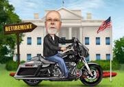 Kresba portrétu Harley Motorkář
