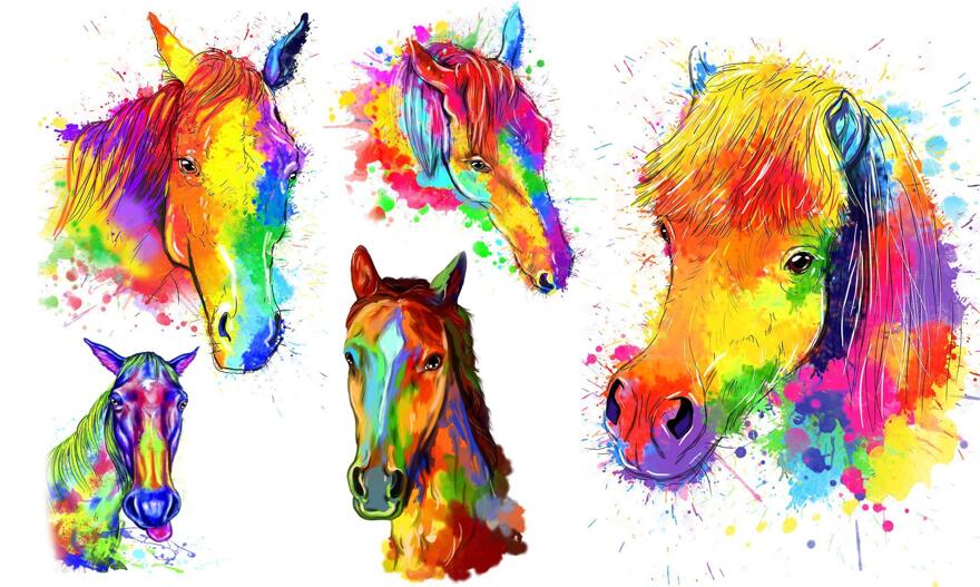 Akvarelli hevonen muotokuva