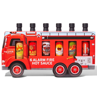 2. Thoughtfully Gourmet, Sound the Alarm Fire Truck Hot Sauce Gift Set-0