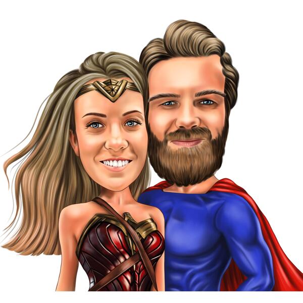 Portrait de couple de super-héros à partir d'une photo