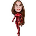 Caricatură de supereroină în acțiune