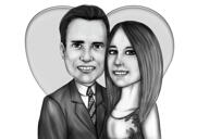 Herzlichen Glückwunsch zum Jahrestag - Karikatur eines romantischen Paares von Fotos