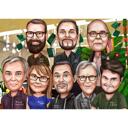 Office Group Caricature Christmas Card