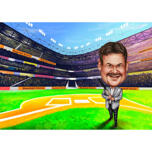 Karikatyr av fläkt på basebollstadion