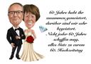 Paar+50.+Hochzeitstag+Karikatur+Geschenk+im+monochromen+Stil