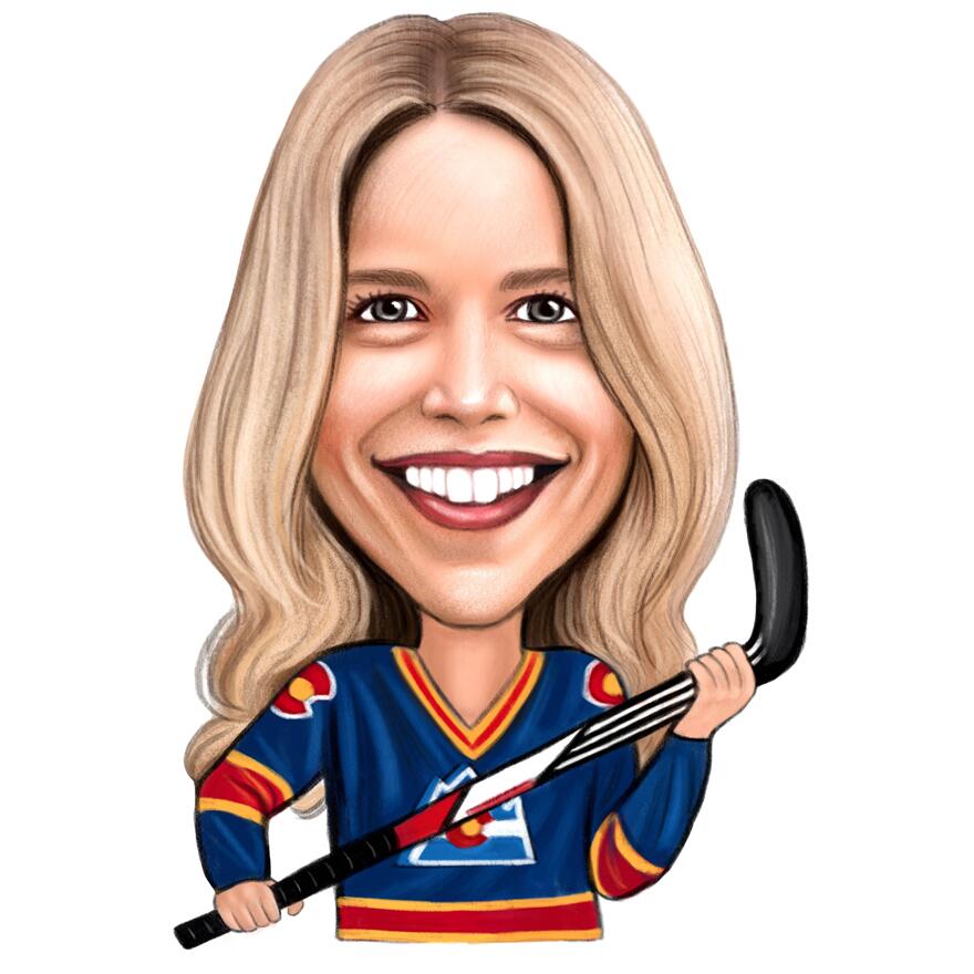 Natural Background Hockey Caricature Colored Pencils Style 🏑