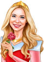 Dibujo de retrato de regalo del día de la madre en estilo coloreado